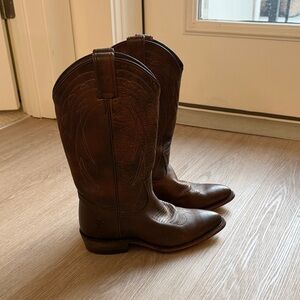 Frye Dark Brown Western Leather Boots